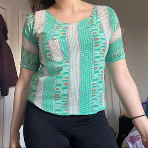 Anthro Meadow Rue Short Sleeve Pocket Shirt